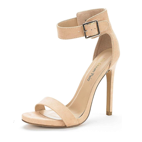 Fashion Pump Heel Sandals - NUDE SUEDE -  0